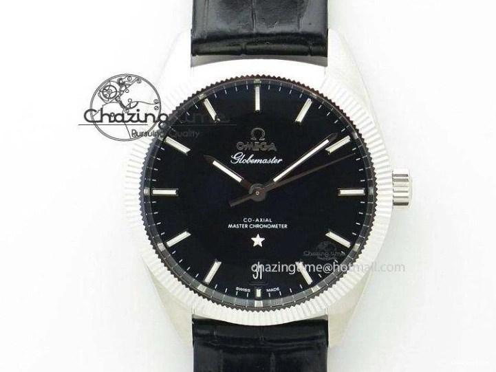 0203 Modern De Ville Date RG MKF 1:1 Best Edition White Textured Dial Roman Marker on Brown Leather Strap A 7752